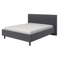 Manželská posteľ 160x200cm camilla - tm. sivá/čierne nohy