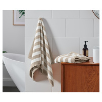 Kvalitné uteráky, 2 ks, béžovo-biele prúžky