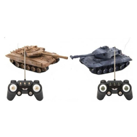 Tank RC 2ks 25cm tanková bitka + dobíjací pack 27MHZ a 40MHz so zvukom so svetlom Teddies