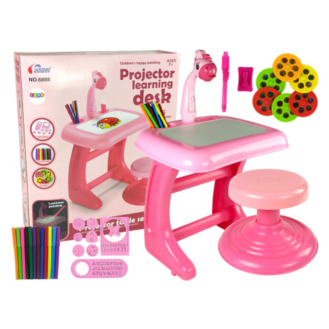 mamido  Detský interaktívny stolček s projektorom ružový