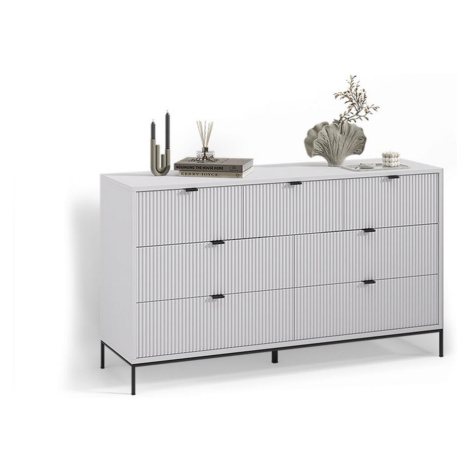 Livinity® PRÍBORNÍK Aterno biely 42 x 81 cm so 7 zásuvkami