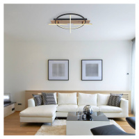 Beatrix LED stropné svietidlo, dĺžka 44 cm, drevo/čierna, drevo