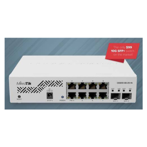 MIKROTIK RouterBOARD Cloud Smart Switch CSS610-8G-2S+IN + SwOS (8x GLAN; 2x SFP+) desktop
