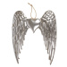 Krídla so srdiečkom, kovová dekorácia na zavesenie, farba strieborná