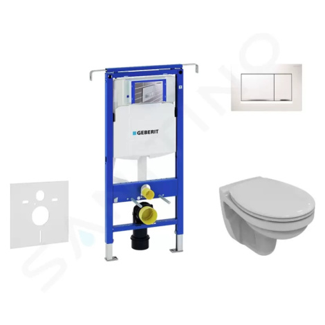 GEBERIT - Duofix Modul na závesné WC s tlačidlom Sigma30, biela/lesklý chróm + Villeroy Boch - W