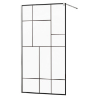 MEXEN/S - KIOTO Sprchová zástena WALK-IN 120x200 cm 8 mm, chróm, čierny vzor 2 800-120-101-01-78