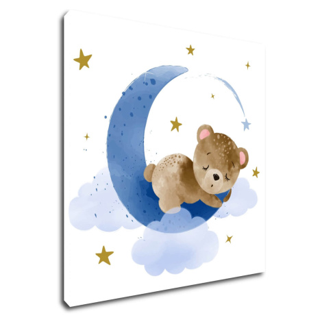 Impresi Obraz Medvedík na modrom mesiaci - 20 x 20 cm