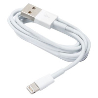 Dátový kábel lightning USB pre Apple iPhone 1m, 1A biely
