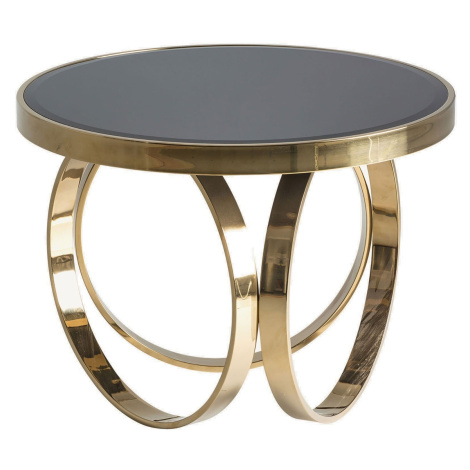 Estila Luxusný art deco okrúhly konferenčný stolík Arossia s dizajnovou podstavou v tvare troch 