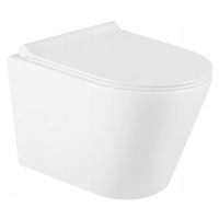 MEXEN/S - Rico Závesná WC misa Rimless vrátane sedátka s slow-slim, Duroplast, biela - 30720500 