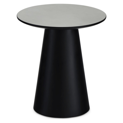 Konferenčný stolík vo svetlosivej a čiernej farbe s doskou v dekore mramoru ø 45 cm Tango – Furn Furnhouse