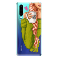 Odolné silikónové puzdro iSaprio - My Coffe and Redhead Girl - Huawei P30
