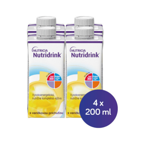 NUTRIDRINK S vanilkovou príchuťou 4 x 200 ml