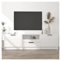 vidaXL TV stolík lesklý biely 140x35x40 cm spracované drevo