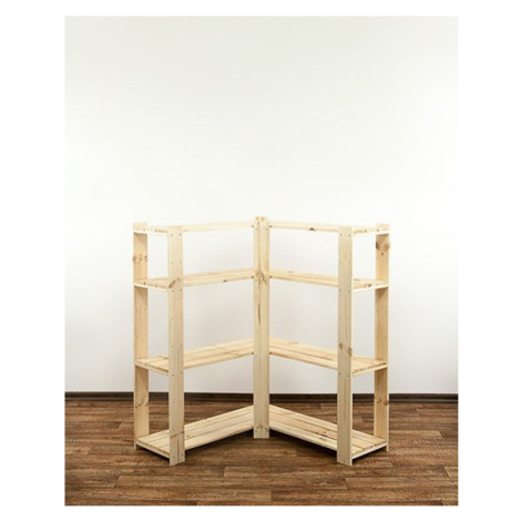 REGÁL DREVENÝ ROHOVÝ Maxi 3Z+ 115x85x30 - BOROVICA