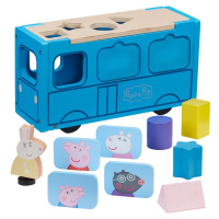 TM Toys Peppa Pig Drevený autobus vkladačka