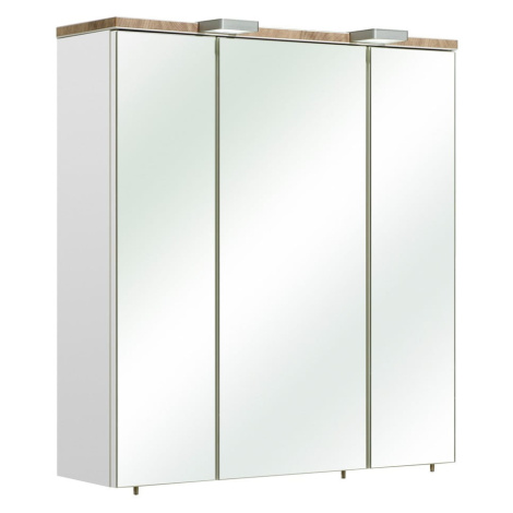 Biela závesná kúpeľňová skrinka so zrkadlom 65x70 cm Set 931 - Pelipal