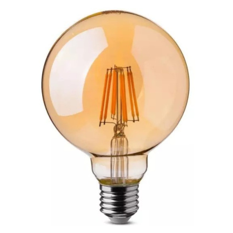 Žiarovka LED Filament E27 8W, 2200K, 700lm, stmievateľná, G125 VT-2018D (V-TAC)