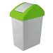 Kinekus Kôš na odpad preklápací 10 l, plastový, SWING zeleno - sivý