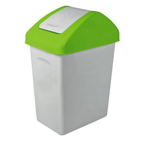 Kinekus Kôš na odpad preklápací 10 l, plastový, SWING zeleno - sivý