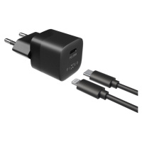 Set sieťovej nabíjačky FIXED Mini s USB-C výstupom a USB-C/Lightning kábla, podpora PD, 1 meter,