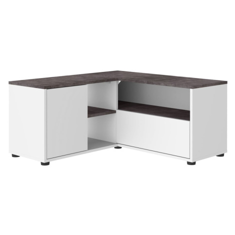 Sivo-biely TV stolík v dekore betónu 90x45 cm Angle – TemaHome