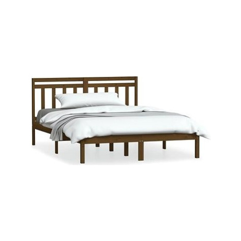 Rám postele medovo hnedý masívna borovica 120 × 200 cm, 3100587 SHUMEE