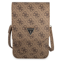 Guess PU 4G Triangle Logo Phone Bag Brown