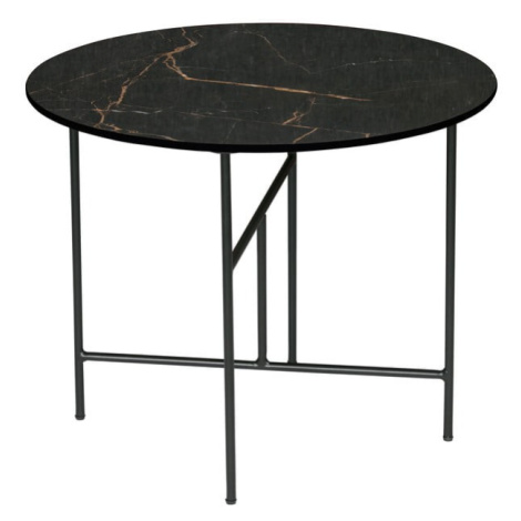 Čierny konferenčný stôl s porcelánovou doskou WOOOD Vida, ⌀ 60 cm
