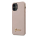 Kryt Guess GUHCP12SLSLMGLP iPhone 12 mini 5,4" light pink hardcase Silicone Script Gold Logo (GU