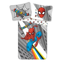 Šedé detské bavlnené obliečky Jerry Fabrics Spiderman, 140 x 200 cm