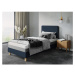 Tmavomodrá jednolôžková posteľ Mazzini Beds Lotus, 90 x 200 cm