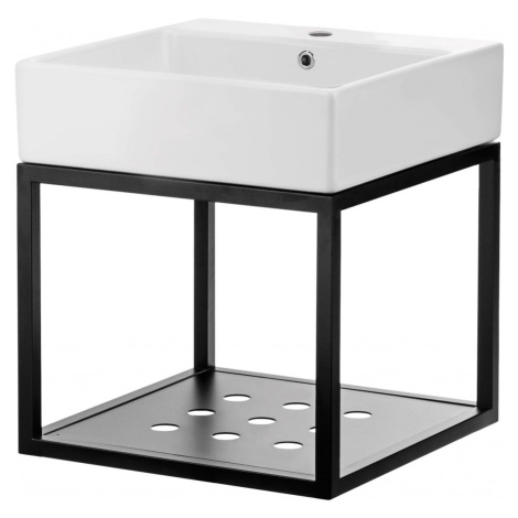 DEANTE - Temisto nero Nástenná kúpeľňová konzola, s umývadlom - 50x50 cm CDTW6U5S