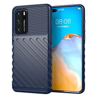 Huawei P40, silikónové puzdro, stredne odolné proti nárazu, s vypuklým pruhovaným vzorom, tmavom