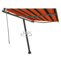 vidaXL Samostatne stojaca automatická markíza 350x250cm oranžovo-hnedá