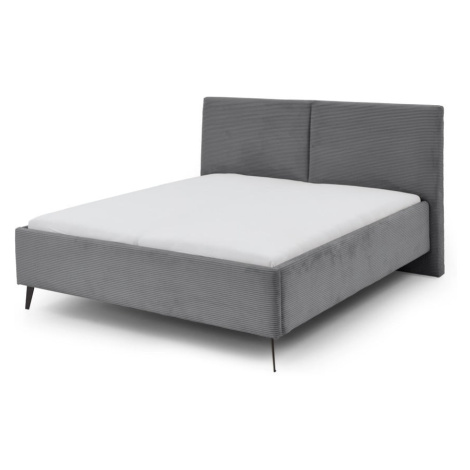 Sivá čalúnená dvojlôžková posteľ s úložným priestorom s roštom 180x200 cm Lando – Meise Möbel