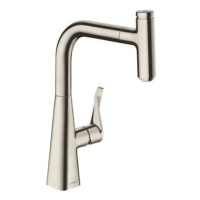 Drezová batéria Hansgrohe Metris Select M71 s vytahovací sprškou vzhled nerezu 14857800