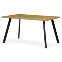AUTRONIC HT-740 OAK Jedálenský stôl 140x85x75 cm, doska melamín, 3D dekor divoký dub, kovové noh