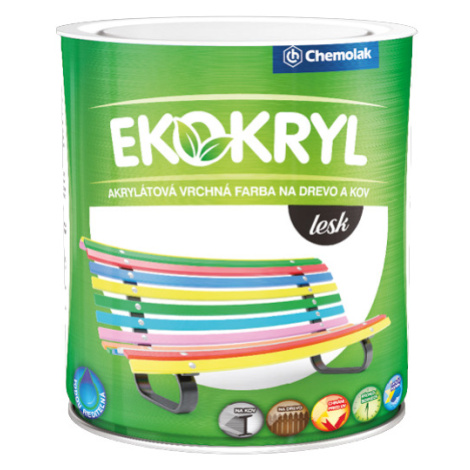 V2062 EKOKRYL LESK - Univerzálna vodou riediteľná farba 0,6 L 0232 - hnedá kávová CHEMOLAK