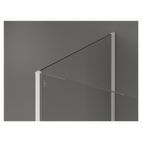 Mexen Kioto, 3-stenová sprchová zástena Walk-In 130 x 95 x 30 cm, 8mm číre sklo, biely profil, 8