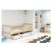 Expedo Detská posteľ FIONA P1 COLOR + ÚP + matrace + rošt ZDARMA, 90x200 cm, borovica/biela