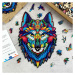 Drevené farebné puzzle - Majestátný vlk