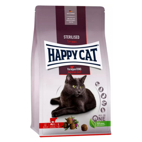 Happy Cat SUPREME - Sterilised Voralpen-Rind/Hovädzie granule pre kastrované mačky 1,3kg