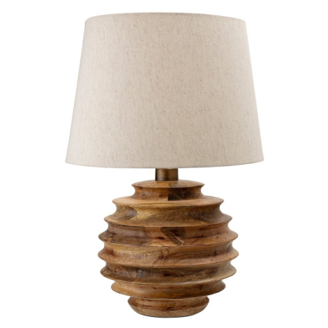 Stolová lampa v tmavoprírodnej farbe s textilným tienidlom (výška 54 cm) Svale – Bloomingville