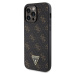 Guess PU Leather 4G Triangle Metal Logo Zadný Kryt pre iPhone 14 Pro Max Black