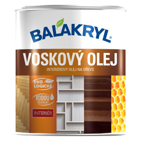 Voskový olej BALAKRYL - interiérový olej na drevo (podlaha, nábytok, steny) 0,75 l dub sivý