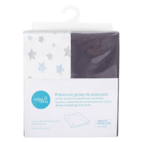 Ceba Baby Poťah na prebaľovaciu podložku 50x70-80 cm Dark Grey+Blue Stars 2 ks