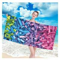Plážová osuška s motívom farebných kociek 100 x 180 cm