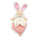 Plyšový zajačik na maznanie Lapin de Sucre Doudou et Compagnie ružový 24 cm v darčekovom balení 