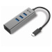 iTec USB-C Metal 3-portový HUB s adaptérom Gigabit Ethernet